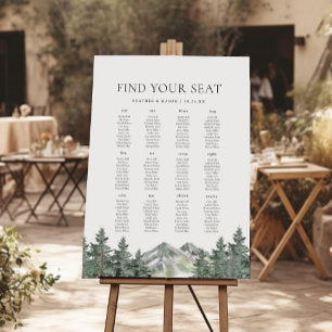 Mountain Wedding 12 Tables Wedding Seating Chart Foam Board