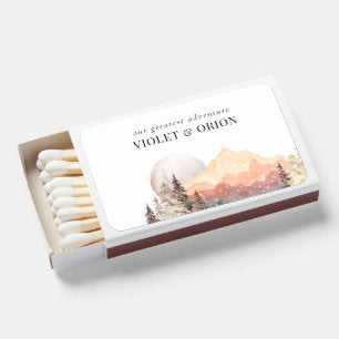 Mountains Rustic Adventure Wedding Favors Matchboxes