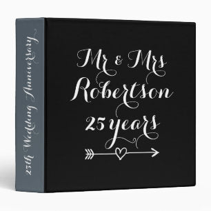 Mr and Mrs 25th wedding anniversary photo album 3 Ring Binder