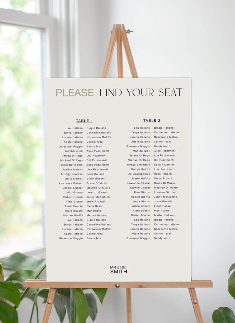 Mr & Mrs Seating Chart by Putri N.