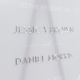 Clear Acrylic Wedding Table Sign - Welcome to Our Wedding