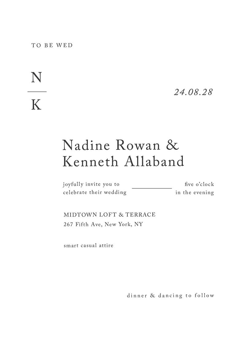 Serif Style Wedding Invitations by Yunita Y.