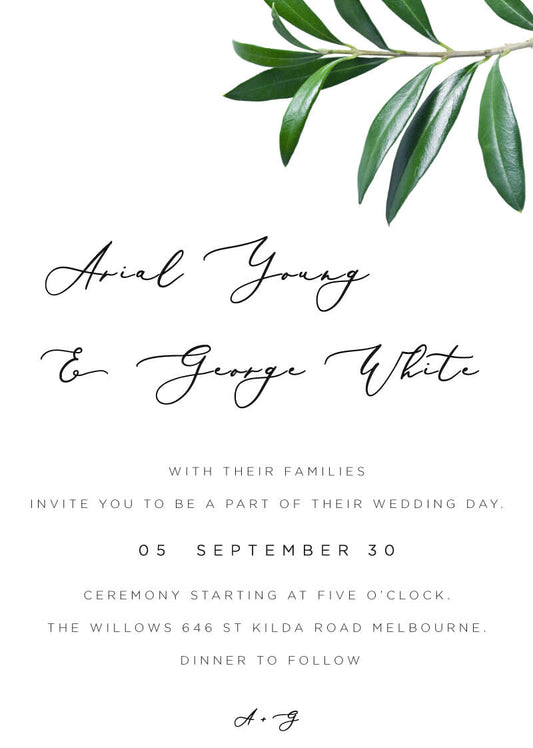 Olive Wedding Invitations by Stella M.
