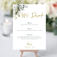 Floral Wedding Bar Menu Print