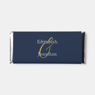 Opulent Blue Wedding Hershey Bar Favors