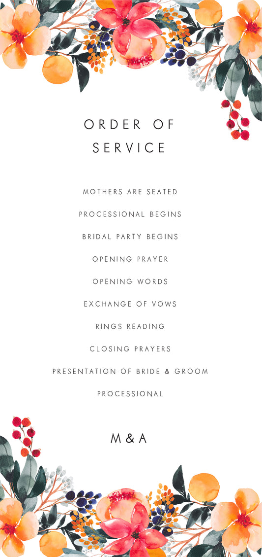 Floral Crown Georgia Wedding Program by Joy