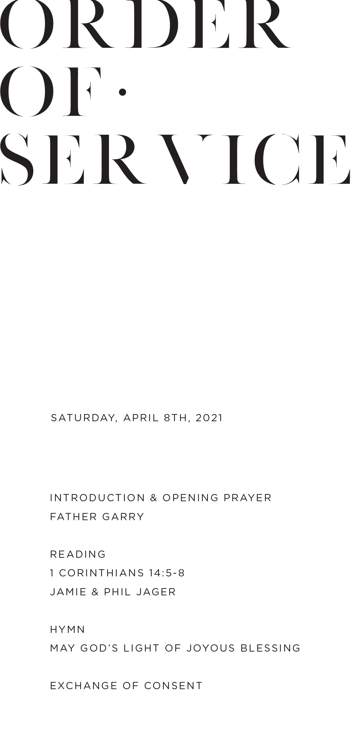 Lissom Wedding Program by Inggrid H.