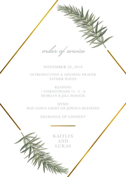 Diamond Branch Wedding Program by Kaydi B.