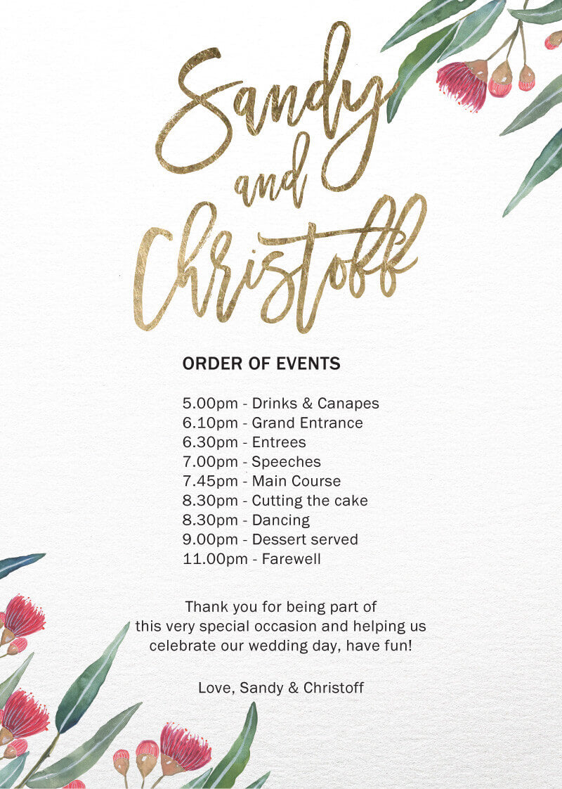 Golden Native Wedding Program by James B.