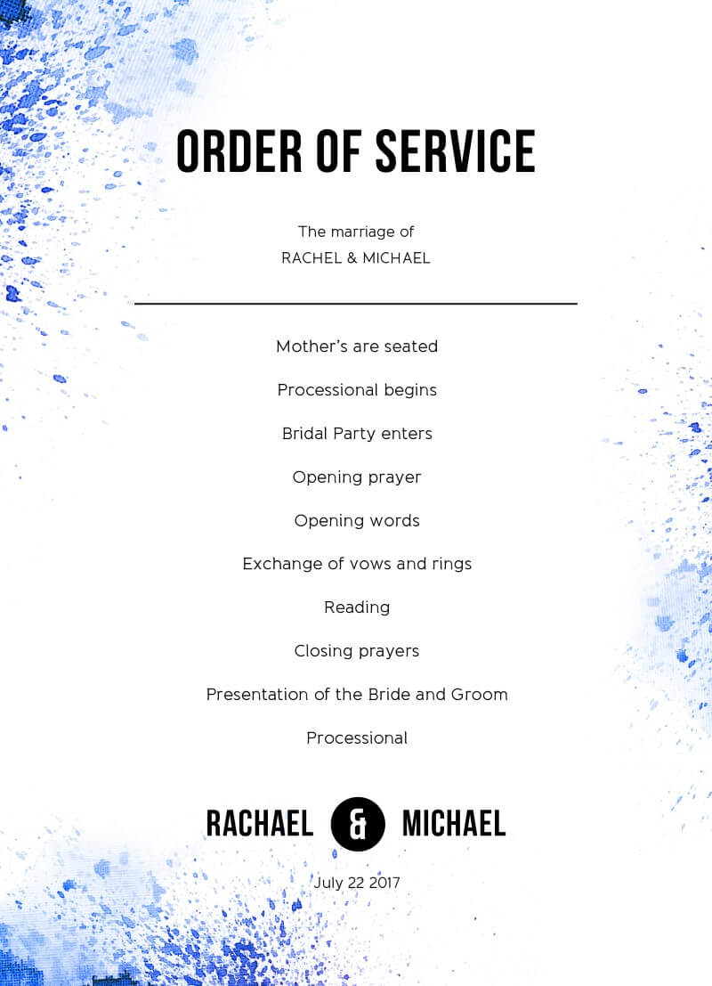 Watercolour Splash Wedding Program by Phabo R.