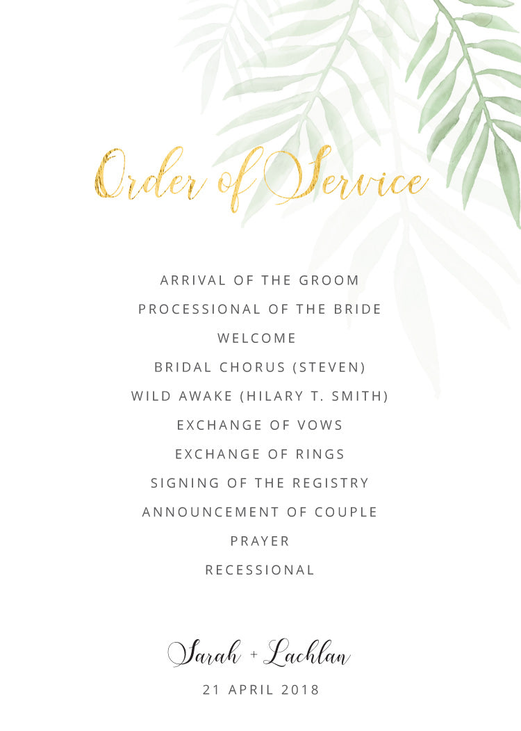 Forest Walk Wedding Program by Amber B.