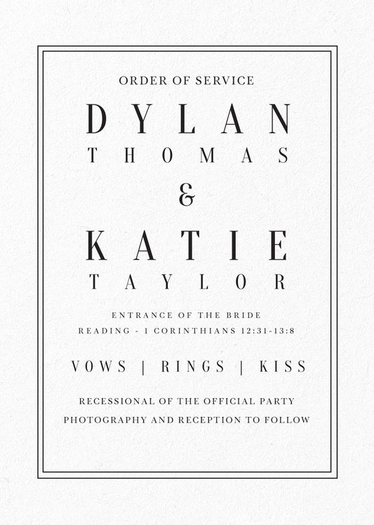 Classic Design Wedding Program by Inggrid H.