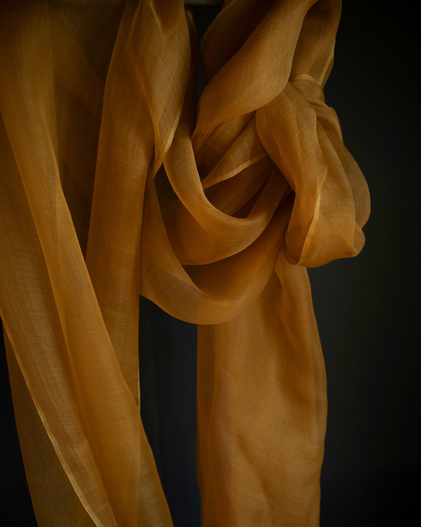 Ochre {Organza Organic Silk Fabric}