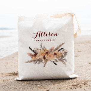Pampas Bridesmaid Wedding Tote Bag