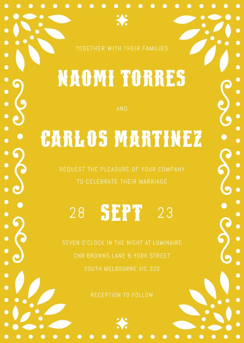 Papel Picado Wedding Invitations by Yunita Y.