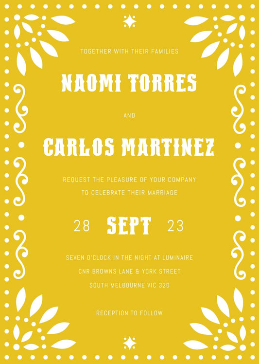 Papel Picado Wedding Invitations by Yunita Y.