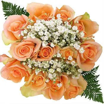 Dozen Peach Rose Bouquet 10 Dozen