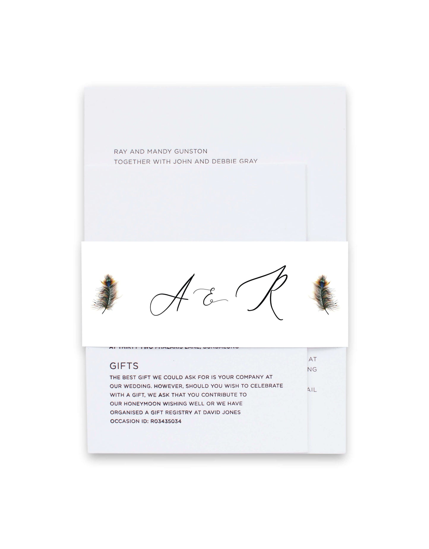 Peacock Blue Invitation Belly Band by Stella M.