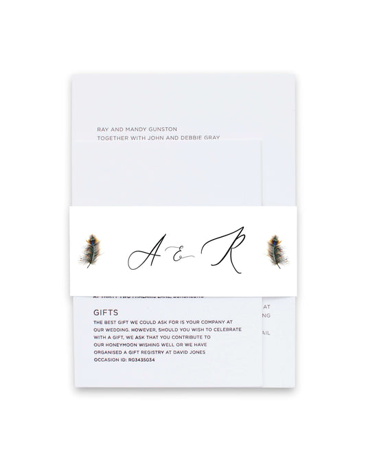 Peacock Blue Invitation Belly Band by Stella M.