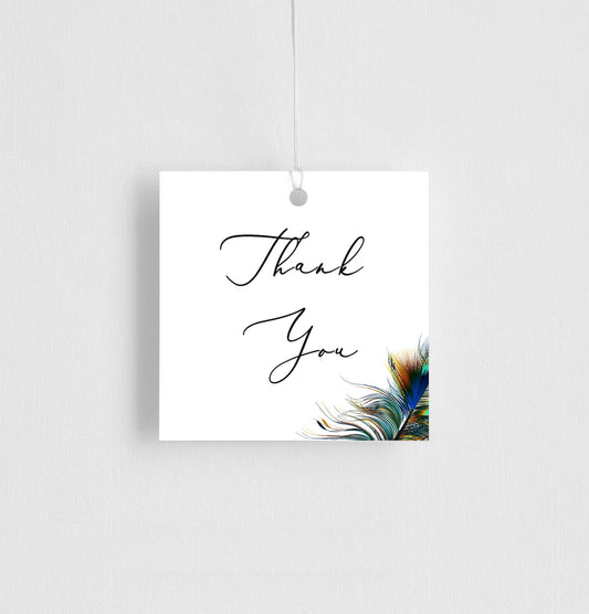 Peacock Blue Favor Tag by Stella M.