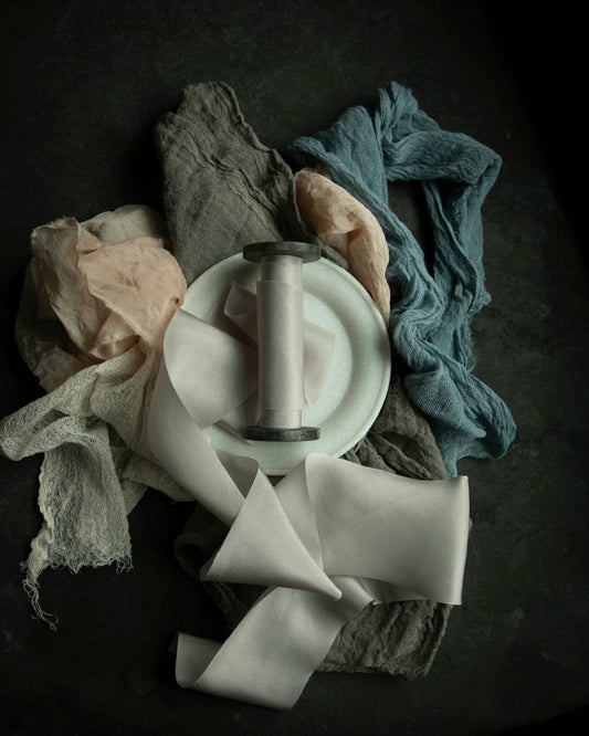 Pebble Gray Silk Ribbon