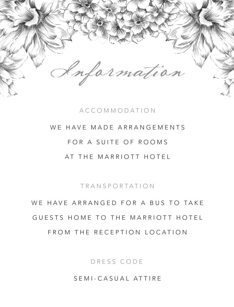 Pencil Floral Crown Information Card by Joy