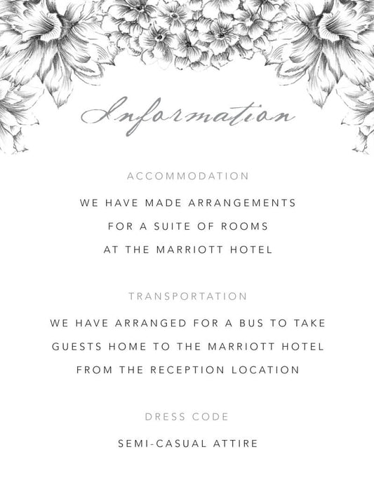 Pencil Floral Crown Information Card by Joy