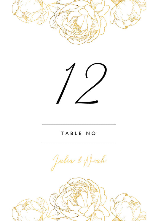 Peony BloomTable Number by Amber B.