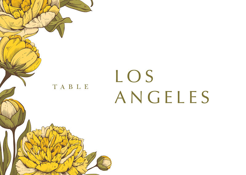 Peony Woodcut WildTable Number by Joy