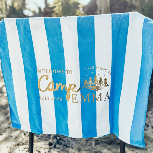 Personalized Camp Bachelorette Beach Towel