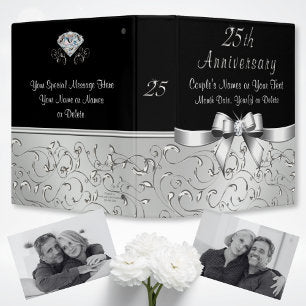 Personalized 25th Wedding Anniversary Photo Album 3 Ring Binder