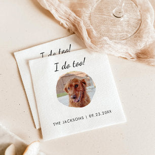 Pet Photo Wedding Napkins, Dog Cat Wedding Napkins