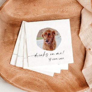 Pet Photo Wedding Napkins Modern Wedding Decor