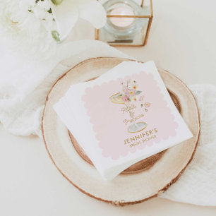 Petals and Prosecco Bridal Shower Personalized Napkins