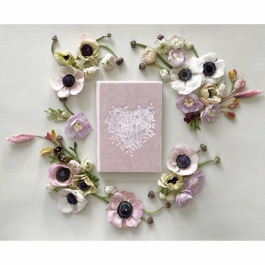Floral Heart Petite Velvet Book