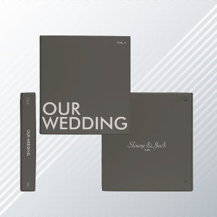 Photo Album Binder Our Wedding Dark Neutral