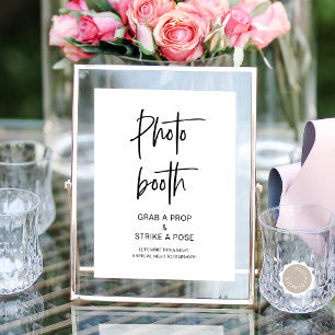 Photo Booth, Wedding Modern Minimalist Script Poster