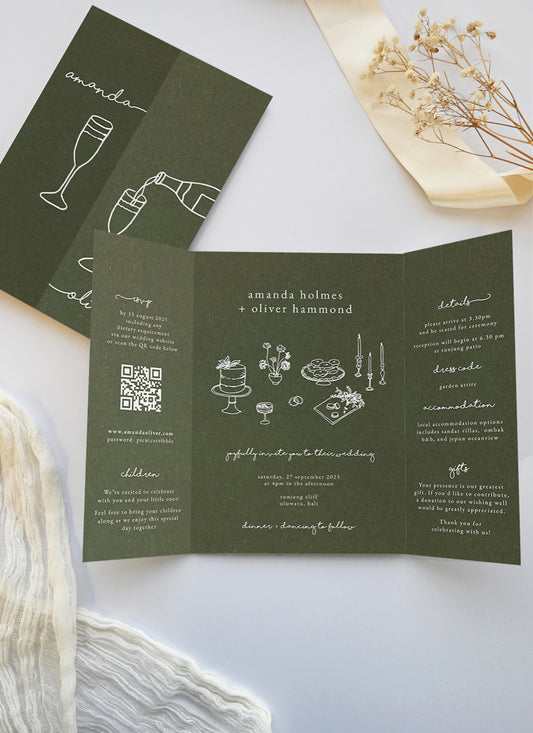Picnic Scribble Wedding Invitations by Gitasya A.