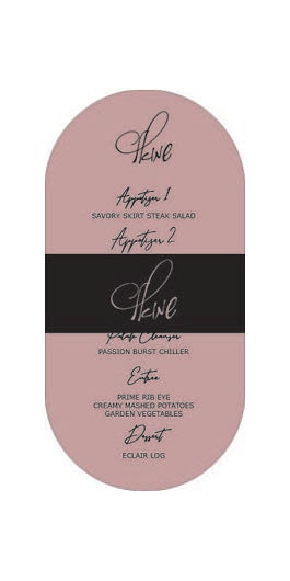 Pill Shape Menu Card, With Lasercut Wrap, Colors Available