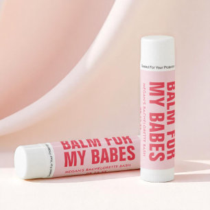 Pink and Red Retro Bachelorette Party Favor Lip Balm