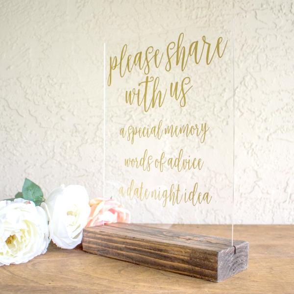 Please Share with Us Advice Acrylic Wedding Sign