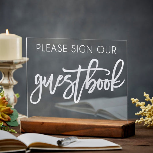 Please Sign Our Guestbook Fun Acrylic Guestbook Table Sign