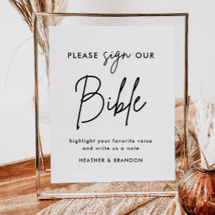 Please Sign Our Bible Wedding Guestbook Sign