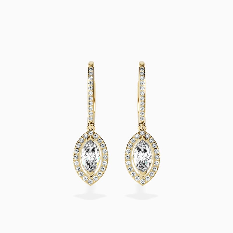 Halo Marquise Drop Earrings