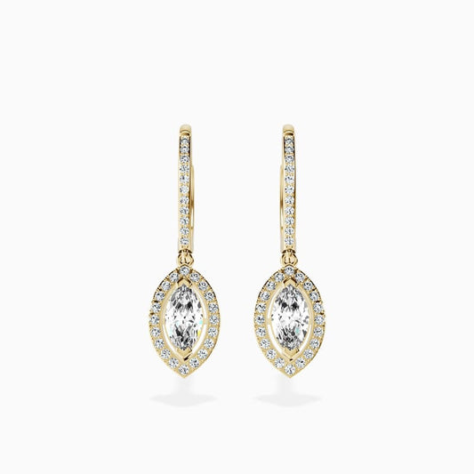 Halo Marquise Drop Earrings