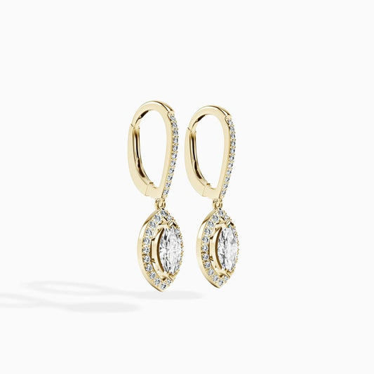 Halo Marquise Drop Earrings