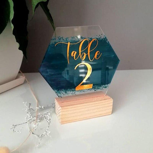 Plexiglass Sign, Acrylic Wedding Table Numbers with Stand 10pcs