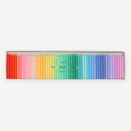 Rainbow Twisted Candles Set