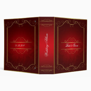 Red Tones Wedding Album 3 Ring Binder