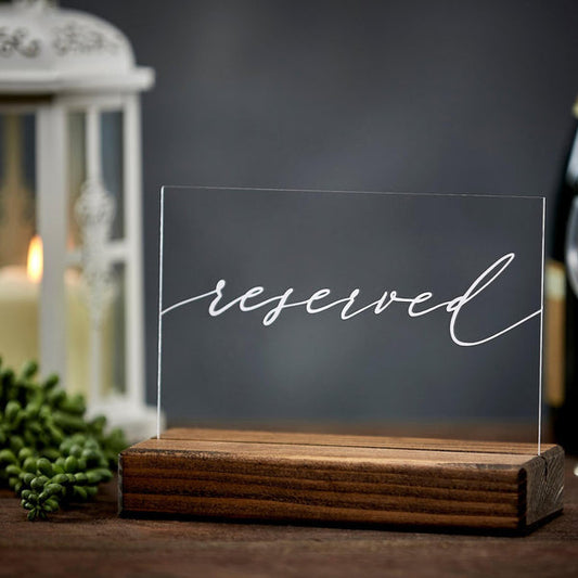 Reserved Elegant Acrylic Wedding Table Sign
